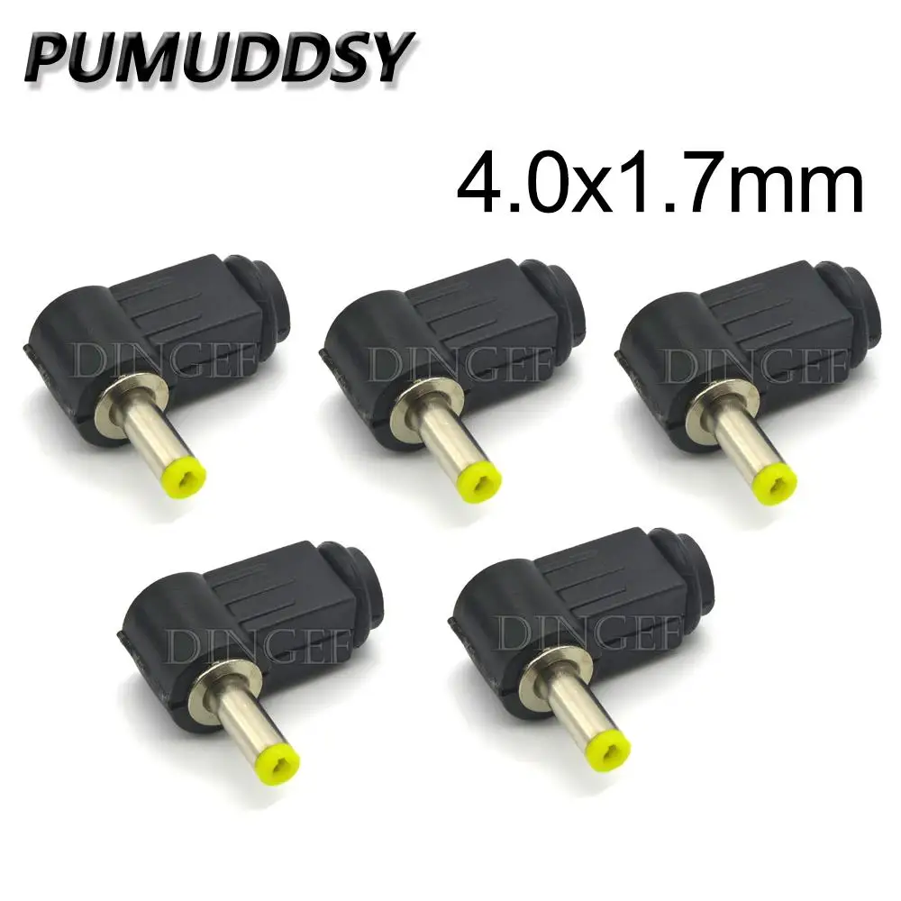 

5PCS/lot DC Plug 90 degree elbow 4.0x1.7mm 4.0*1.7MM DC power plug wiring assembly welding wire type 4.0x1.7