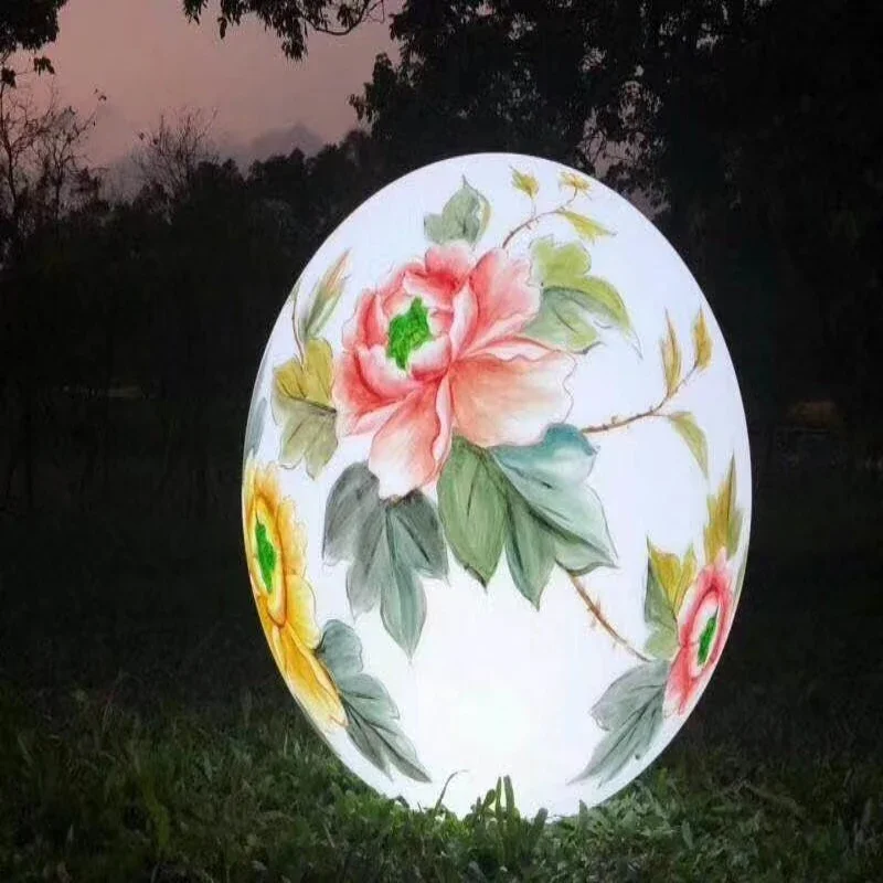 Villa Patio Luminous Ball Night Lamp PE Rotomolding Motif Light Lawn Watermark Coconut Beach Landscape Lighting