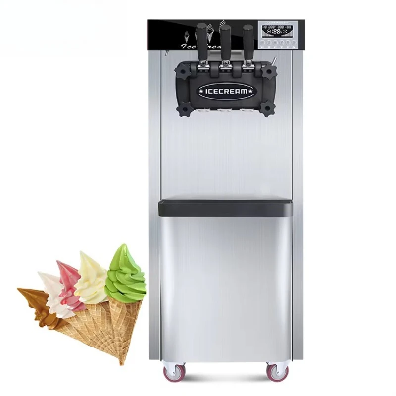 MK-618DB 18-22L Per Hour Three Flavor Floor Standing with air Pump air Adjustable Function Soft Ice Cream Machine