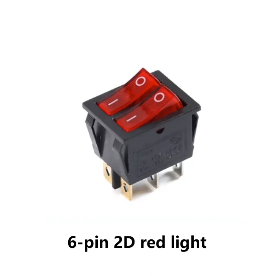 KCD6 KCD8 Boat Rocker Switch Dual Lamp Duplex Power Switch 16A 250V 20A 125V 4pin 6pin 2-speed 3-speed Black Red Green with LED