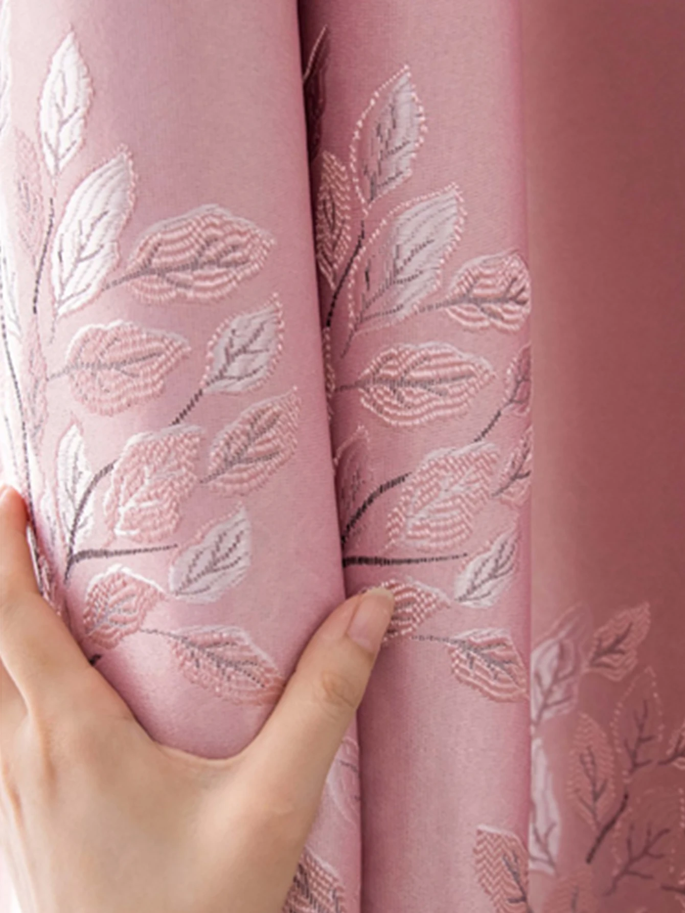 Thickened Full Blackout Pink Curtains Fresh Countryside Living Room Bedroom Insulation Light blocking Simple Sunshade Cloth