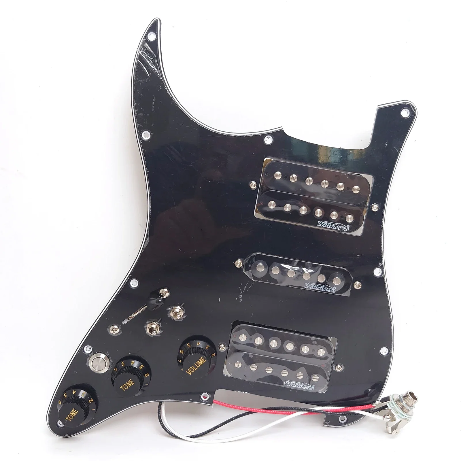 Left Handed HSH Guitar Prewired Loaded Pickguard Set,with Coil Splittin Humbucker Pickups Set for ST Guitars Replacement Parts