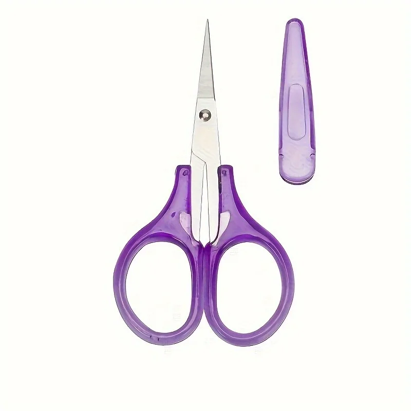 Sharp Stainless Steel Scissors with Purple Cover Durable Compact Craft Scissors for 14+