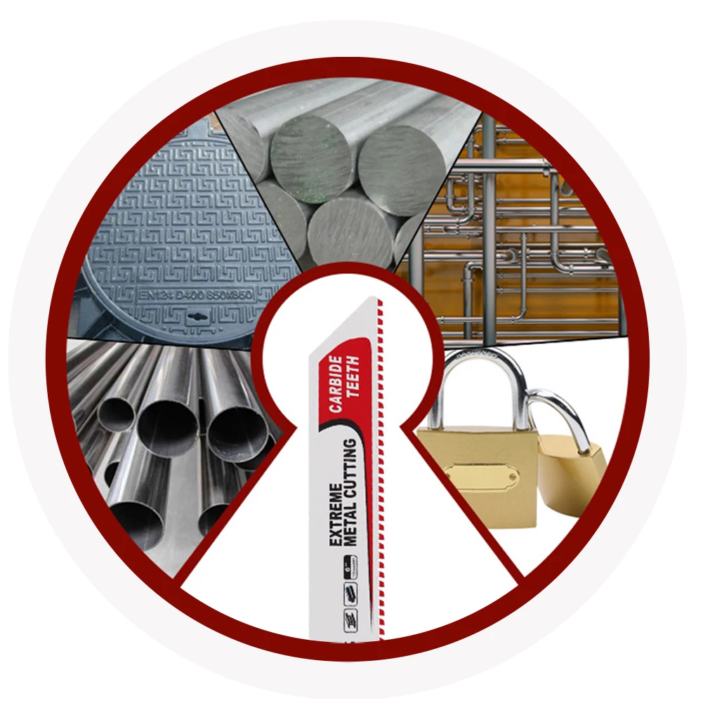 

1pc Saw Blade Carbide 6-9Inch Reciprocating Saw For Cutting Angle Iron Steel Bar Thick Iron Pipe Alloy Pipe High Quality