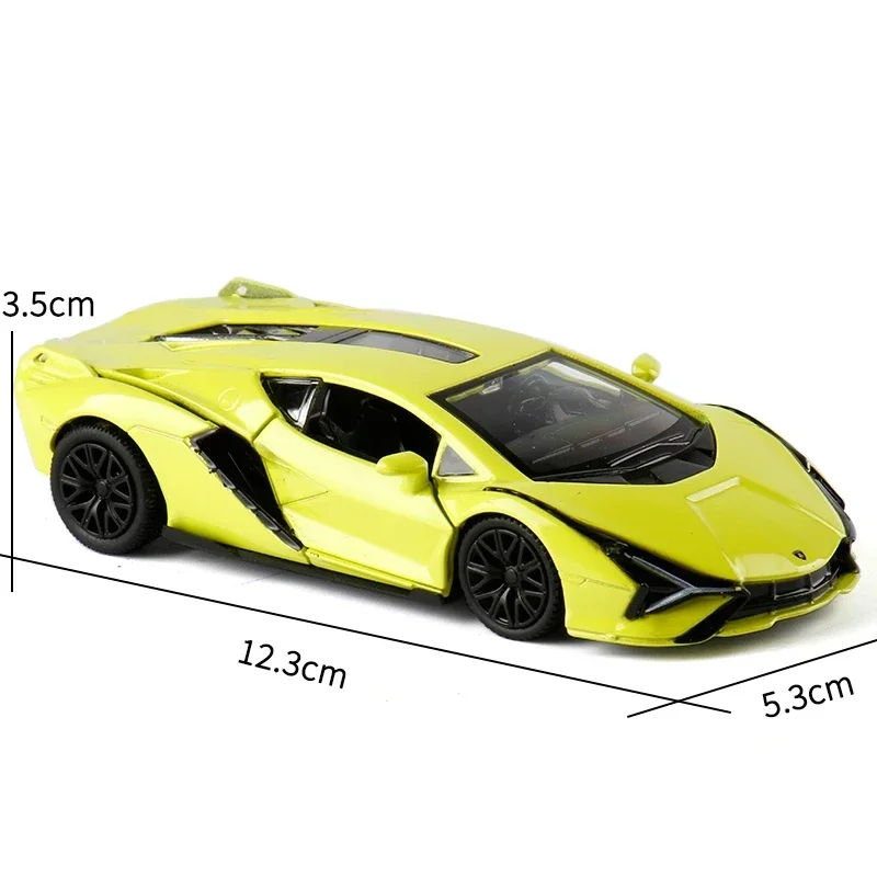 1:36 Lamborghini Sian Fkp 37 Super Speelgoed Auto Voor Kinderen Rmz City Diecast Metal Miniatuur Model Pull Back Collectie Cadeau Voor Jongen