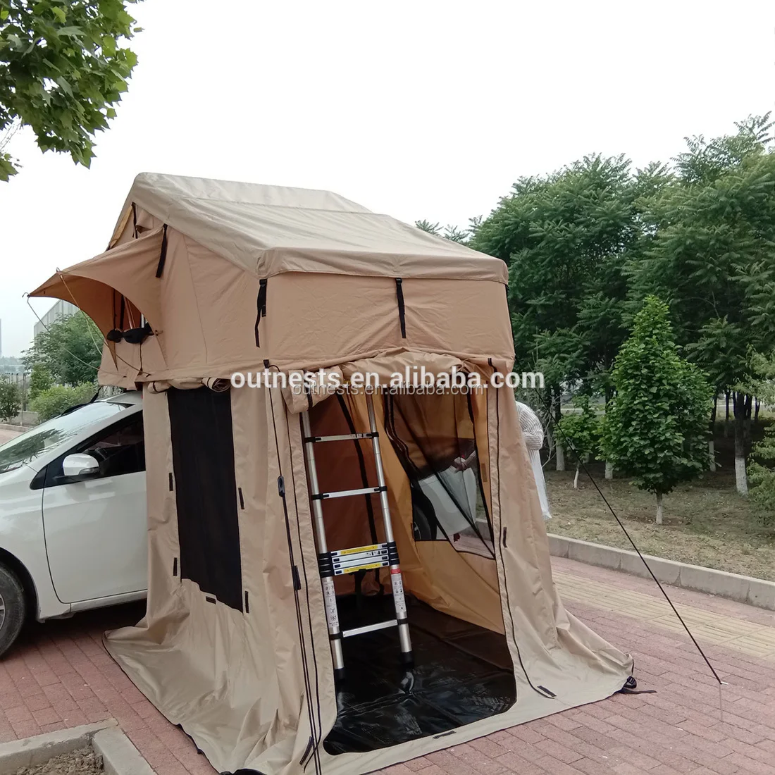 التخييم في الهواء الطلق الطرق الوعرة الخصوصية الجانب Ensuite المظلة سيارة Tente مركبة شنت حمل تغيير خيمة دش الغرفة