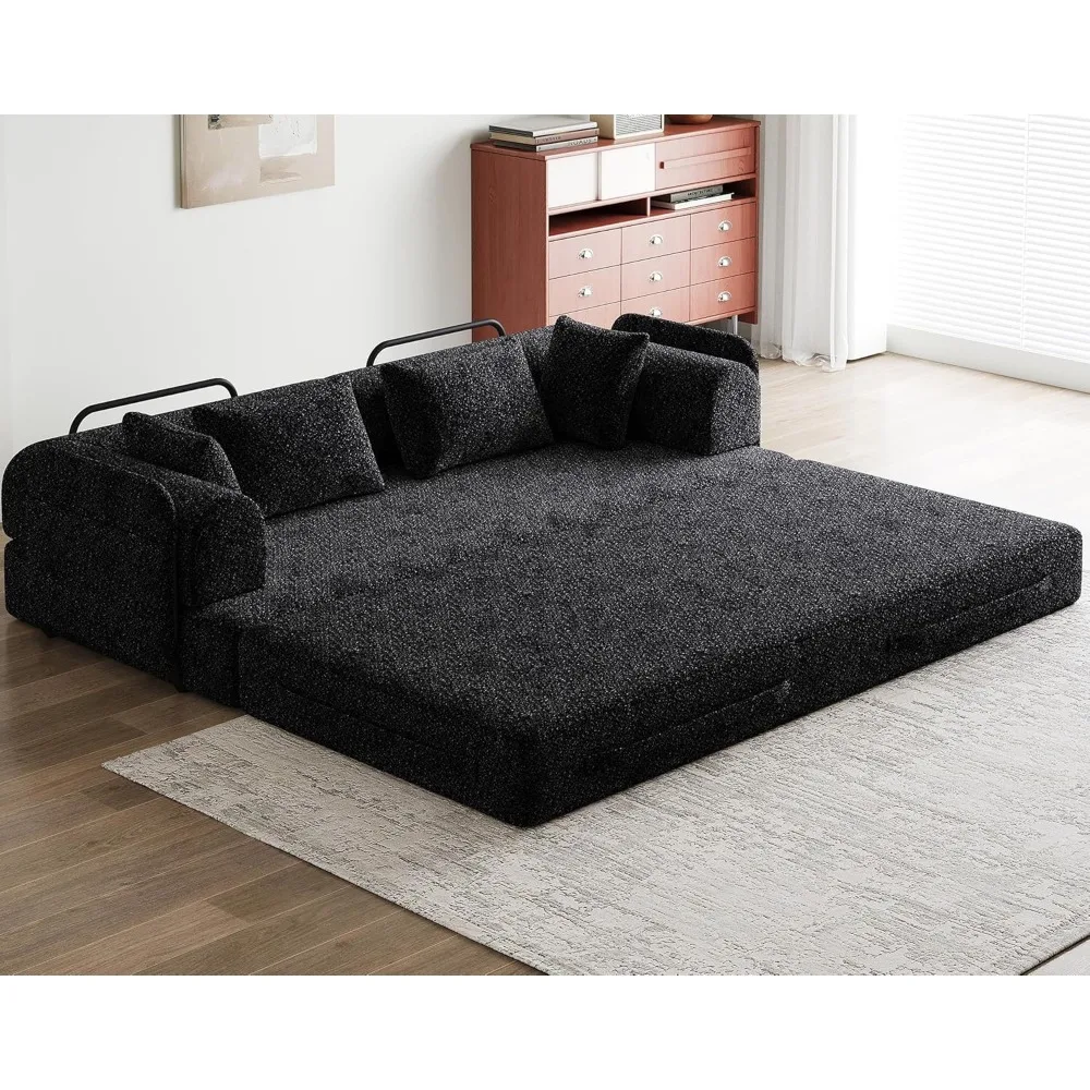 Диван-кровать-трансформер с обивкой из синели, складной матрас, портативный шезлонг для взрослых, идеальное решение для напольной кровати