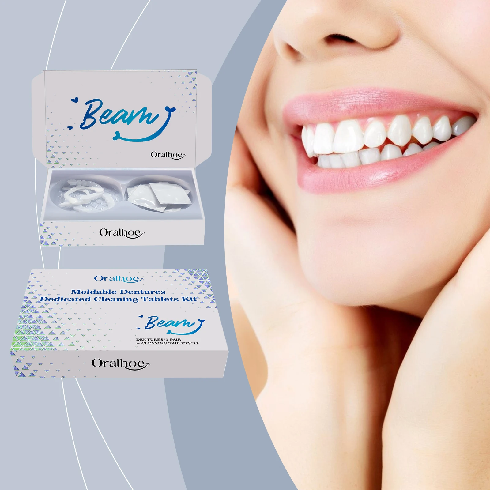 Silicone Denture Set: Comfortable Material, Enhances Smile Aesthetics, Temporary Denture Care