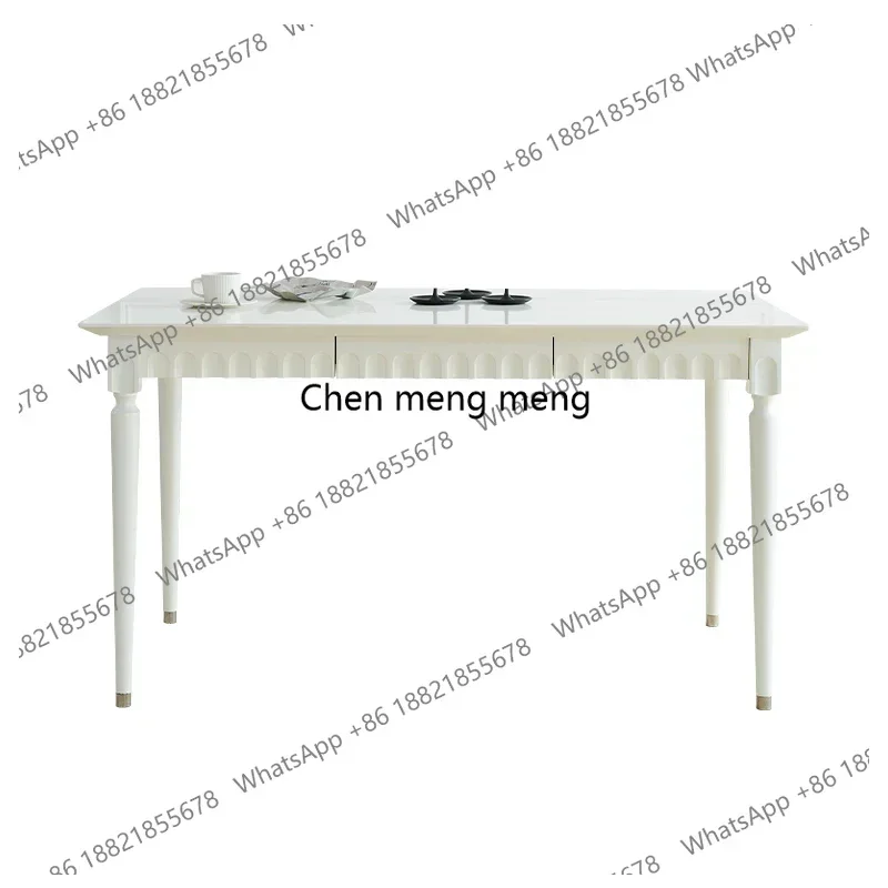 

D182Прямоугольный обеденный стол из массива дерева с выдвижными ящиками, современный и простой домашний небольшой блок, краска для выпечки на ощупь