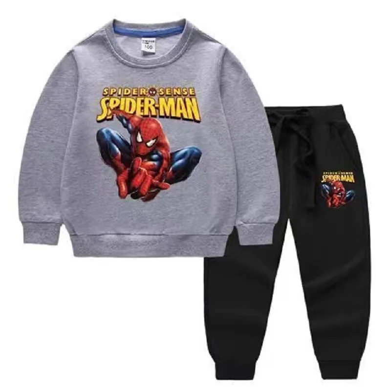 Autumn Baby Girl Boy Clothes Set Children Marvel Spider Man Printing Sweatshirt Top and Pants Bottom Two Piece Suit Tracksuit