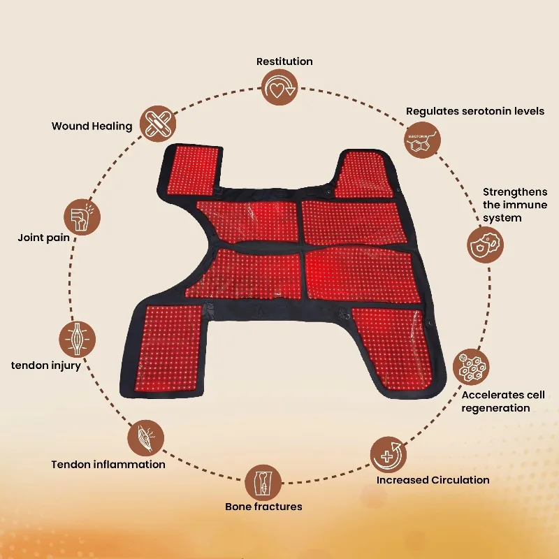 High-quality Red Light Equestrian Body Therapy Blanket Equine Rug Equipment  Horse Racing Use for Horse Care