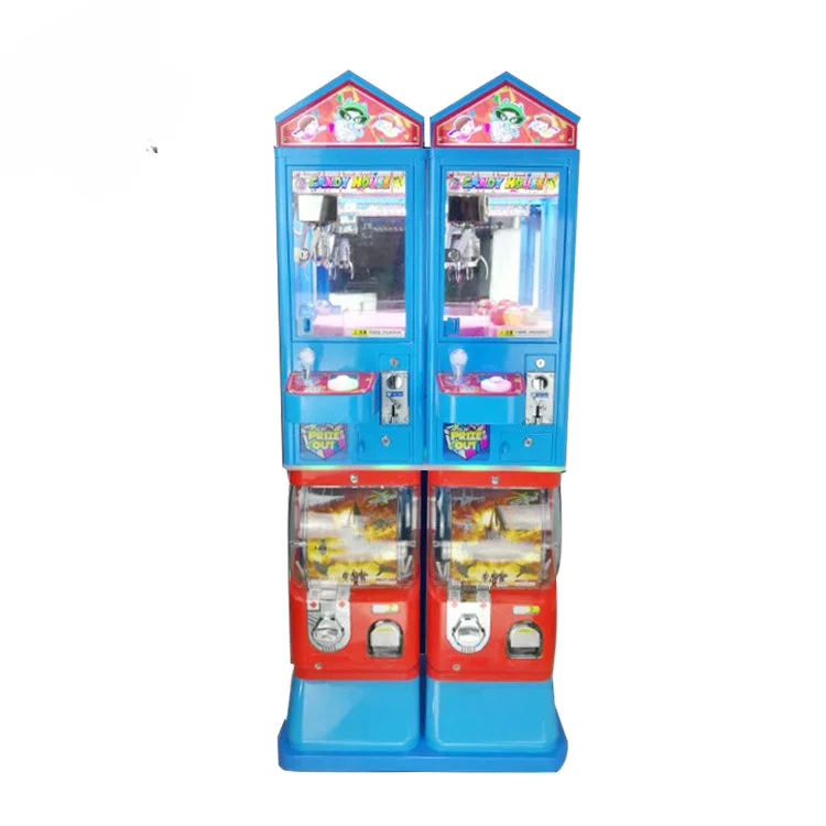 

Wholesale price mini coin operated double game claw win gift capsule toys vending