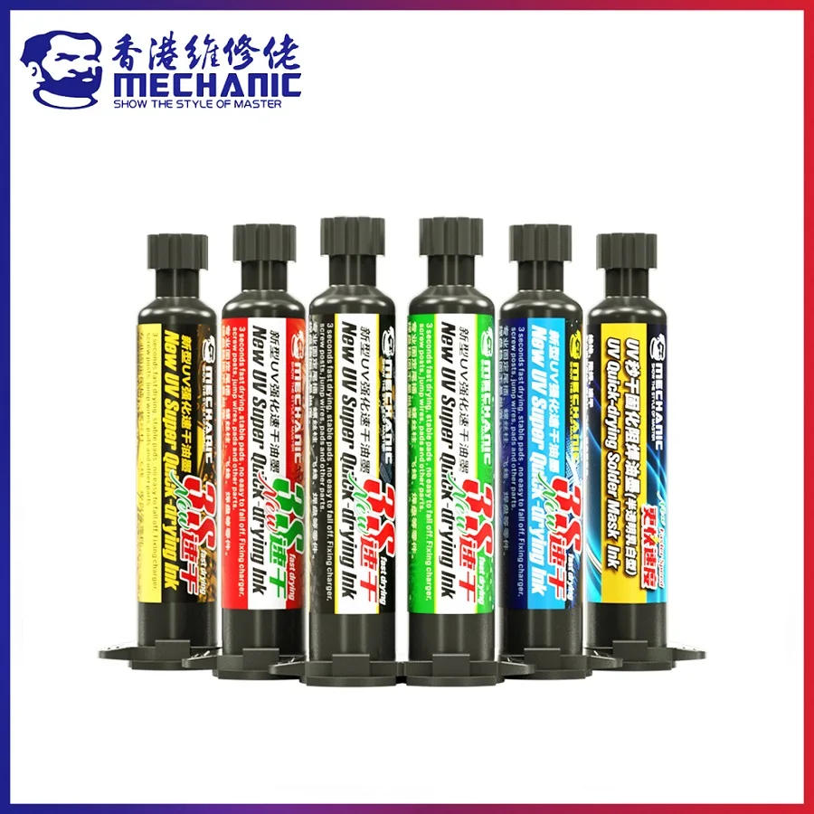 MECHANIC SU3 Series 6 Colors UV Fast Curing Solder Mask Ink Oil BGA PCB Board Paint Soldering Paste Prevent Corrosive Arcing