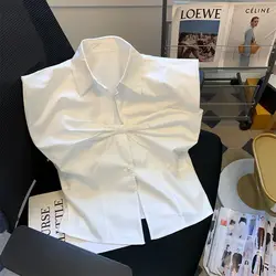 90s Vintage Clothes Women Summer Y2k Top T shirt Bow Crop Sexy Lace Casual Korea Short sleeve White Tees Bady Harajuku Femme Tee