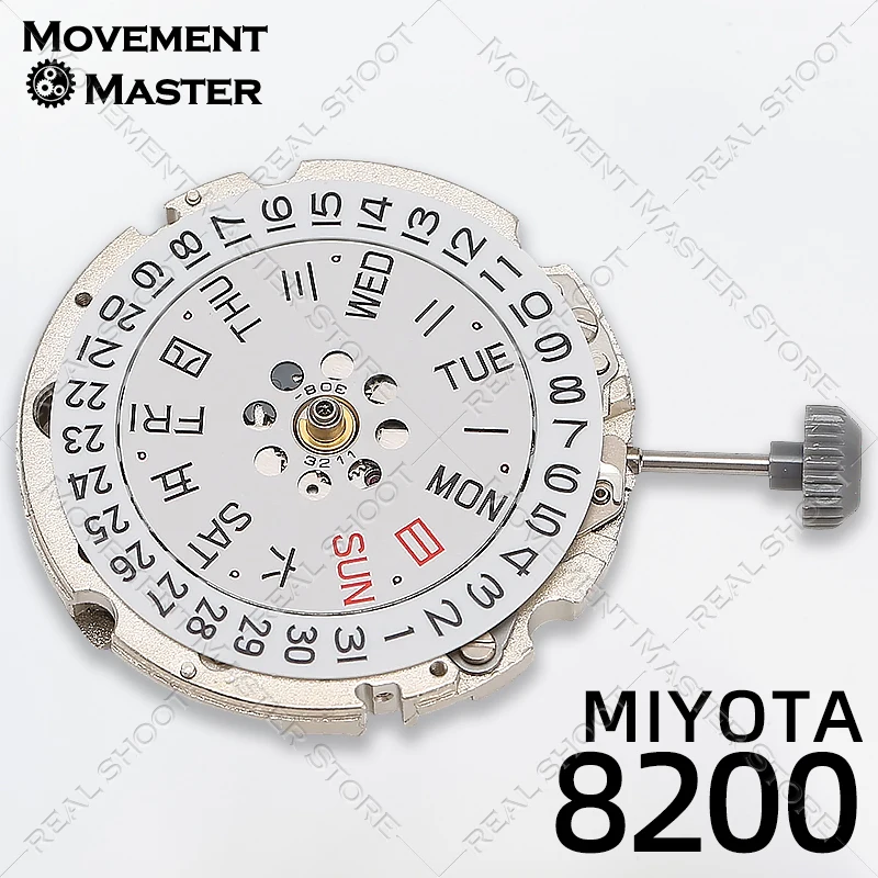 Japan Miyota 8200 8205 Movement Automatic Mechanical with Date At 3:00 Watch Parts Double Calendar Movement High Accuracy Watch