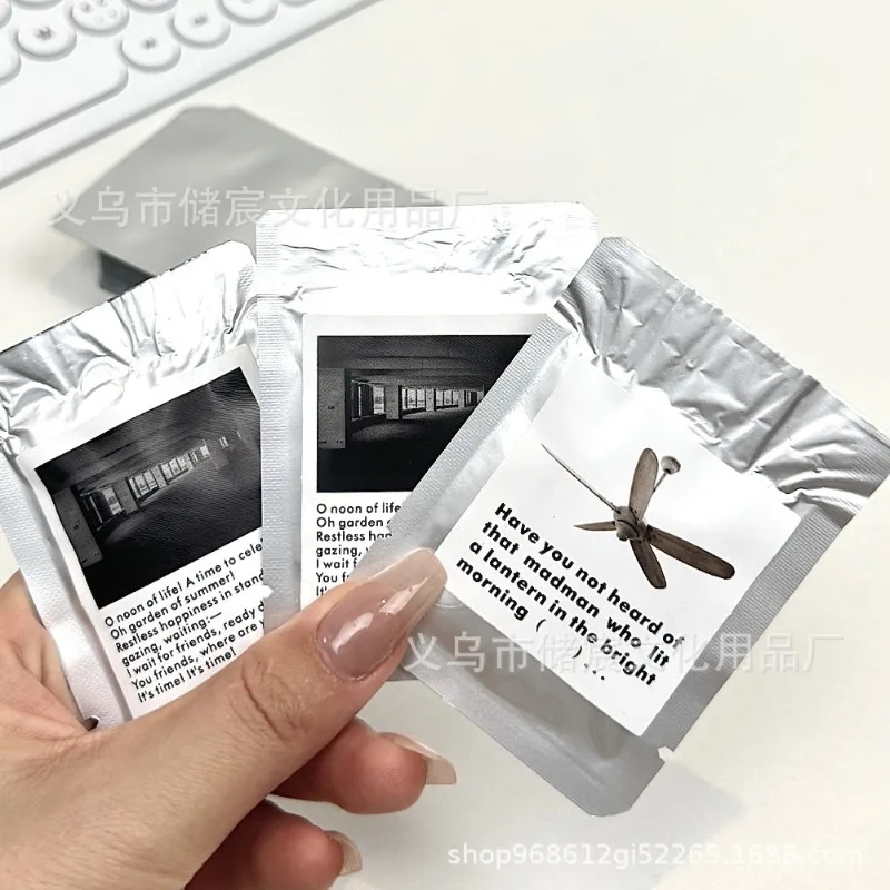 50Pcs Korean Ins Silver Aluminum Foil Heat Seal Bag Disposable KPOP Photocard Gift Stickers/card Decor DIY Packaging for Mailing