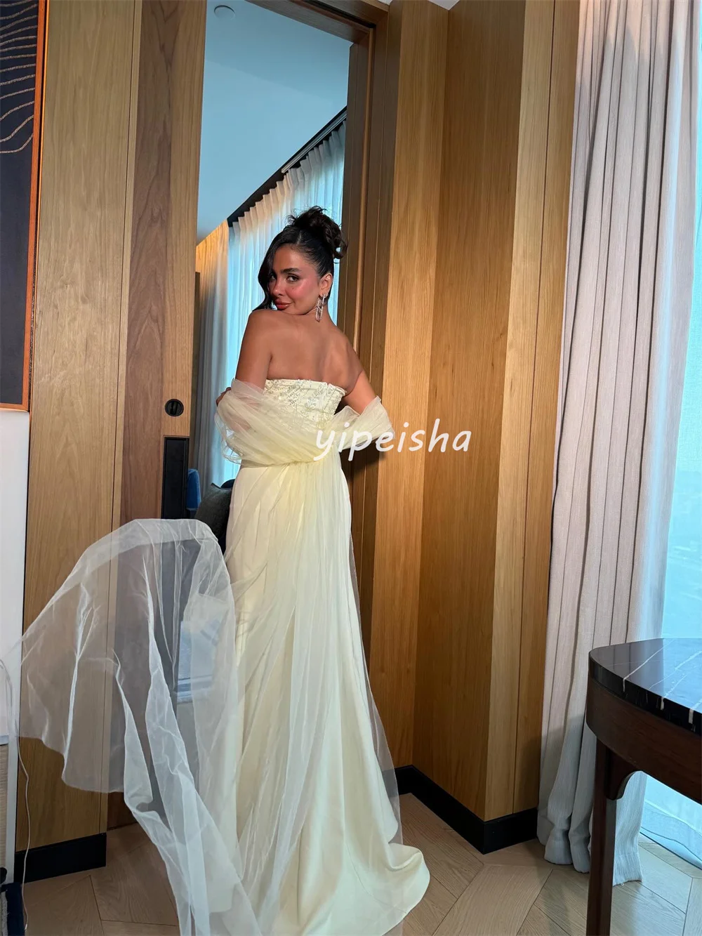 تخصيص مثير كلاسيكي جيرسي الديكور مطرزة حورية البحر حمالة فساتين طويلة مخصصة فساتين المناسبات الأحجام المتاحة الموضة