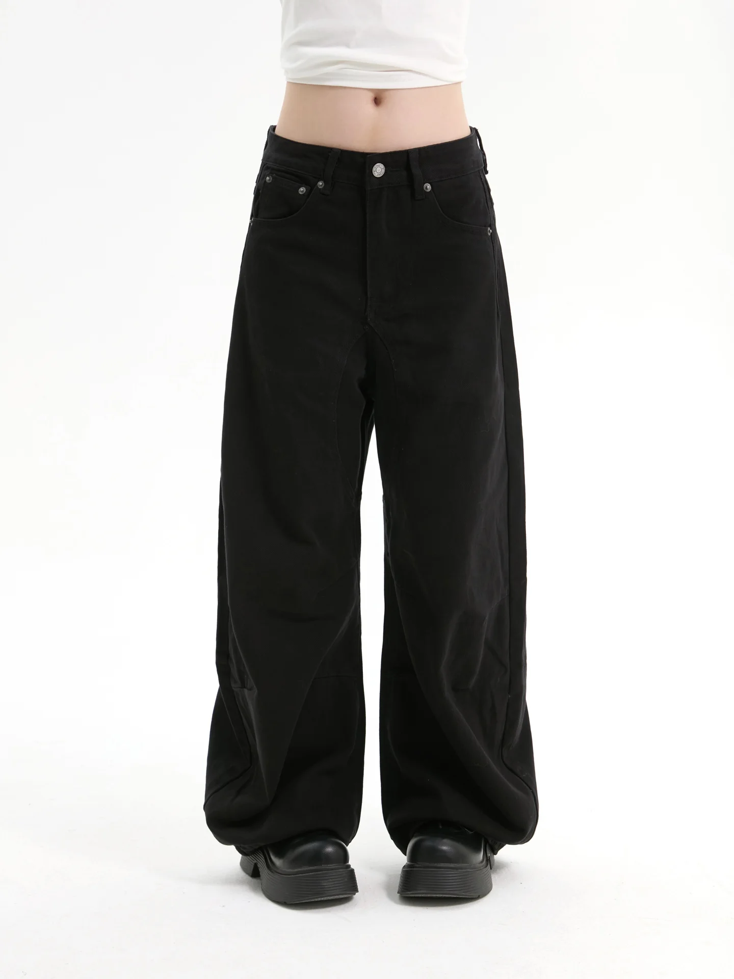 

7KEEWEN Американские ретро-брюки свободного кроя с широкими штанинами, женские повседневные прямые брюки, осенняя мода, деконструированный дизайн