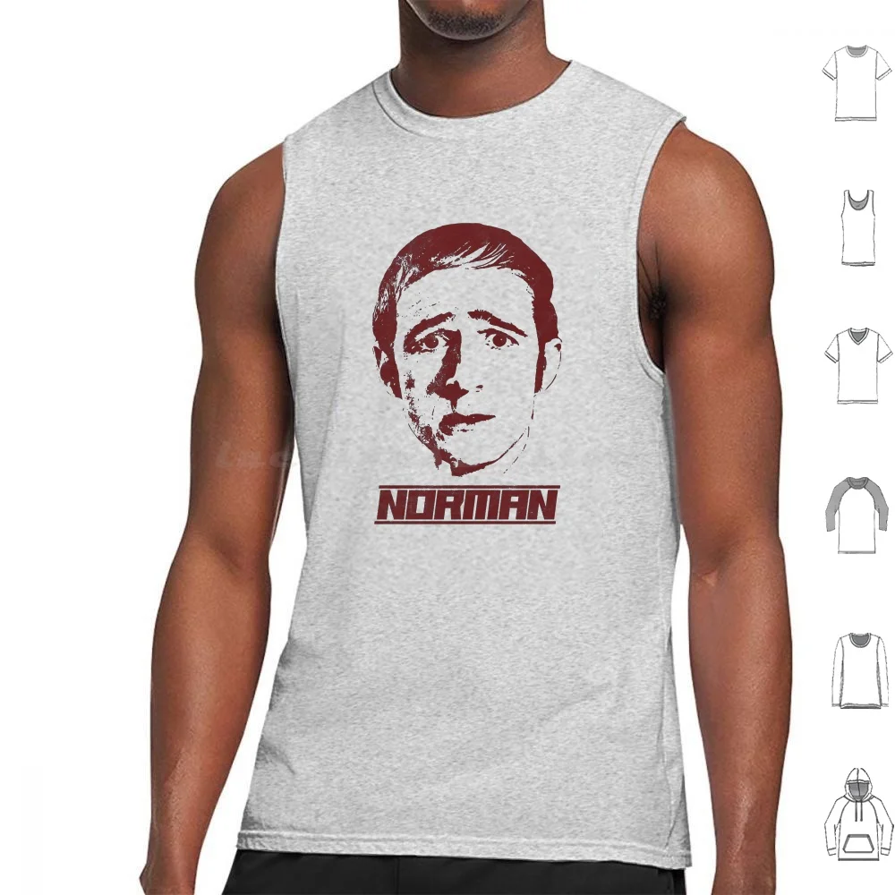 Norman Gunston-Distressed Design Tank Tops Print Cotton Comedy Australia Australian Norman Gunston Garry Tribute Tv 1970S