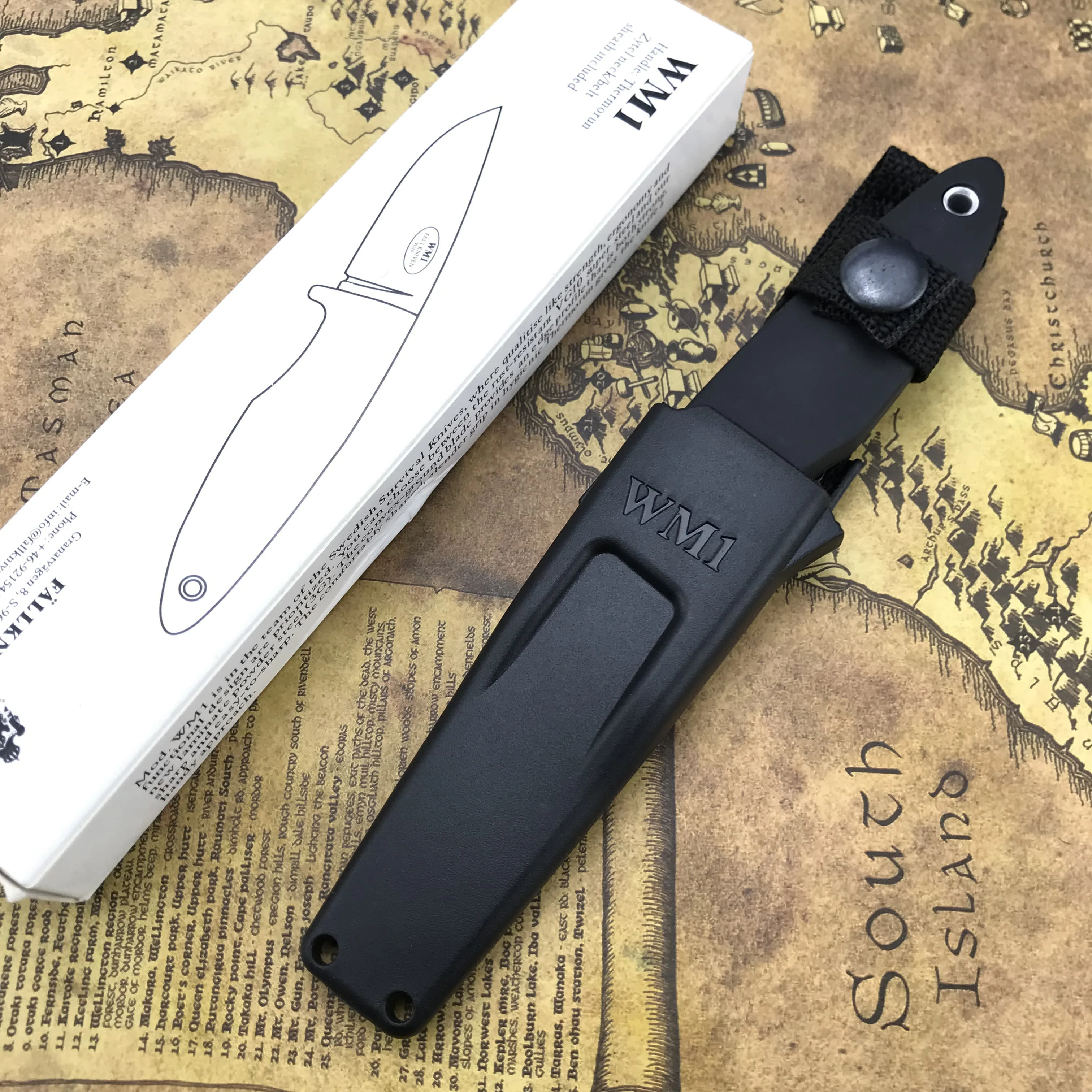 WM1 Fixed blade Straight knife 7Cr13Mov blade ABS plastic handle with knife sleeve Outdoor camping tactical knife EDC knife