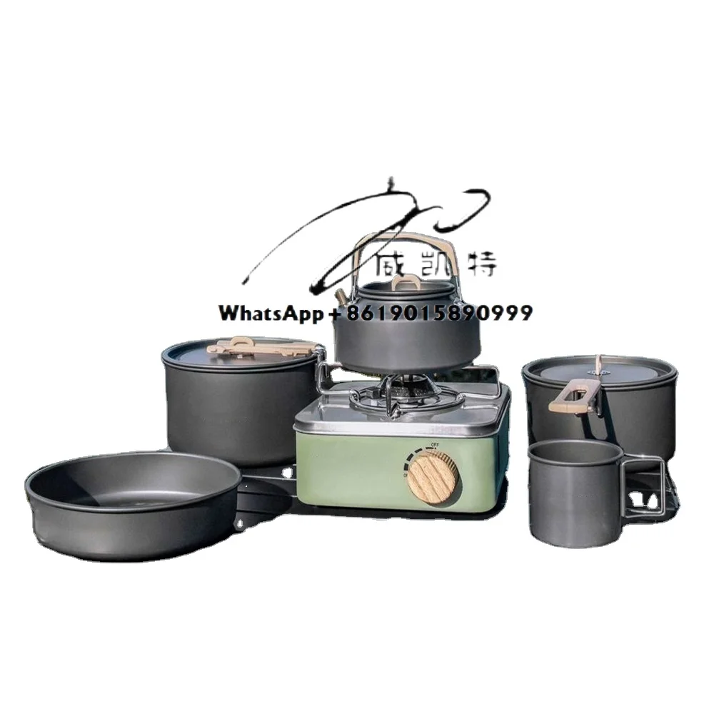 

Ultra-light Aluminium Camping Cookware Set Can Be Freely Combined with Compact Camping Pots and Pans Three-piece Set
