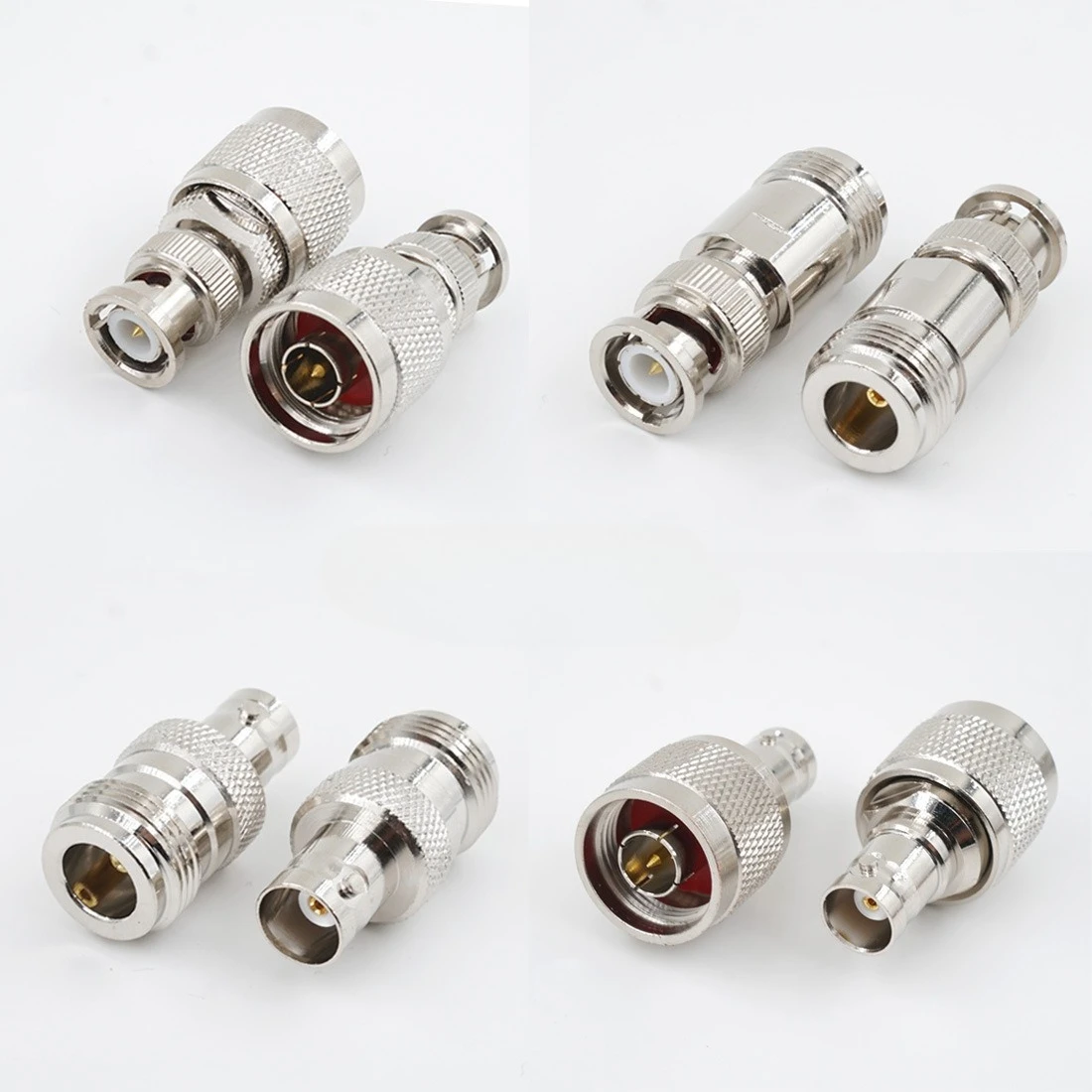 2Pcs N To BNC Adapter BNC Male Female To N Male Plug & Female Jack Straight Connector Coaxial Connector