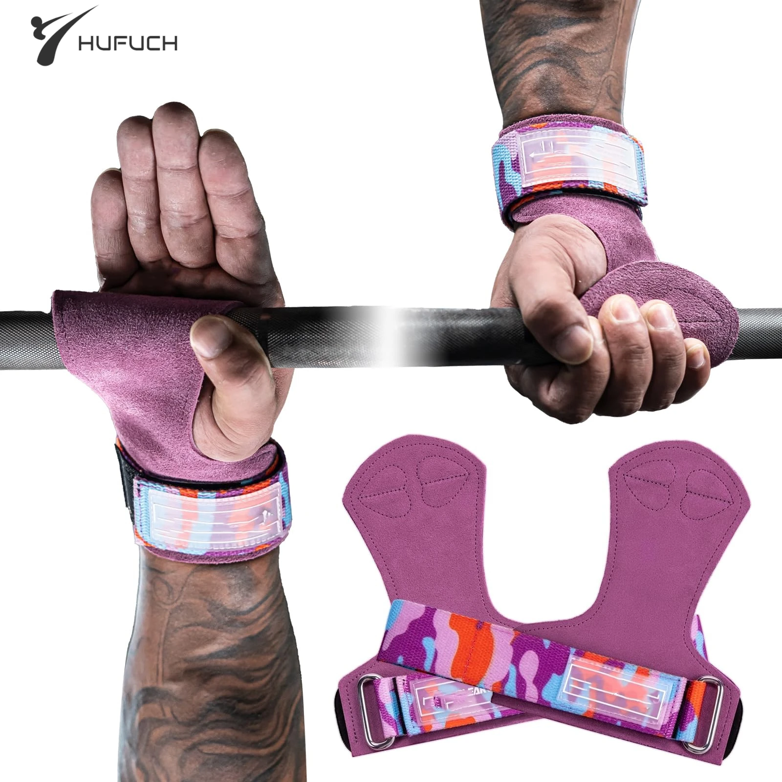 Women Weight Lifting Gloves Weightlifting Gym Palm Protector Deadlift Powerlifting Bodybuilding Pull-up Bench Press Wrist Straps