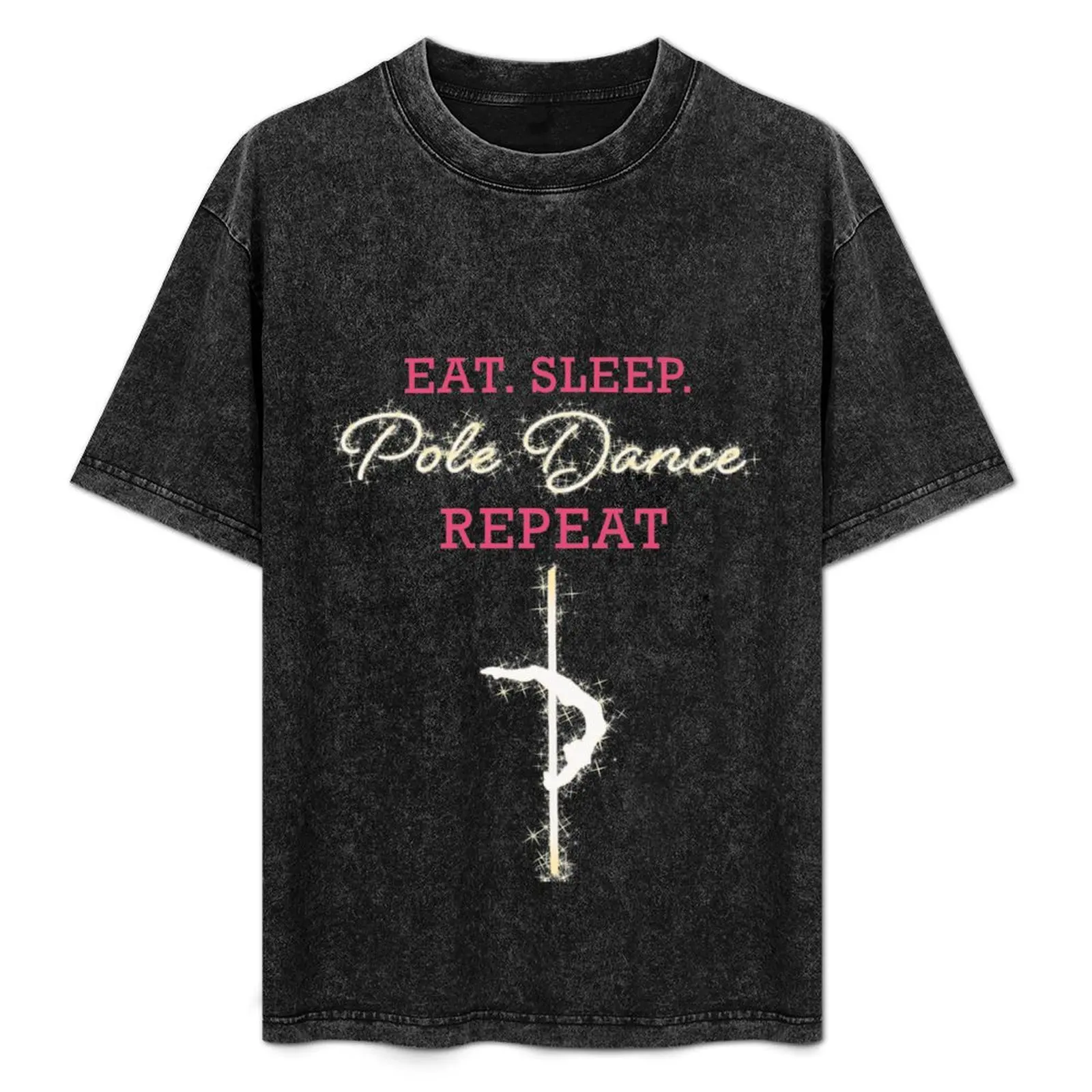 

Футболка с надписью "eat sleep pole repeat", дышащая, для спортзала, с коротким рукавом