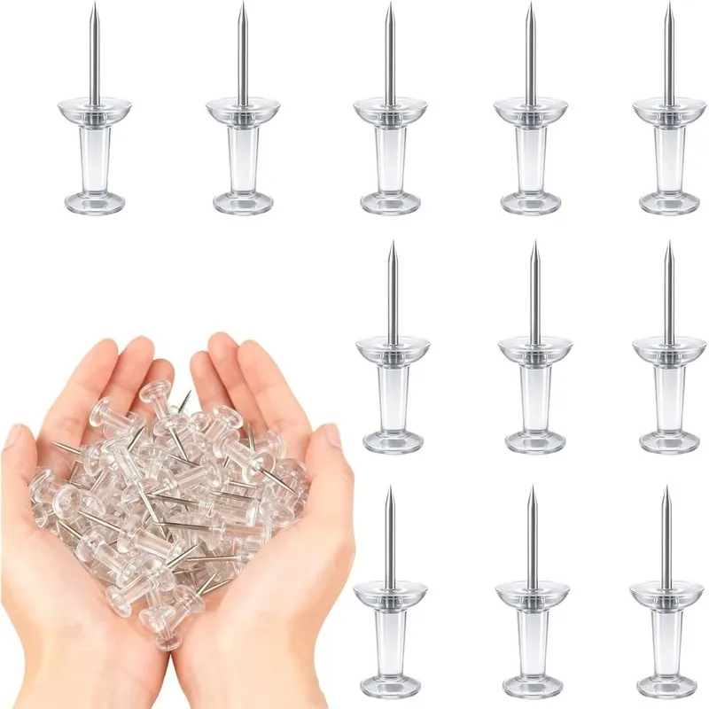 25 pcs Invisible Bulletin Board Pins, Calendar Pinning, Reusable Durable, Easy Push Sharp Pin, Multipurpose