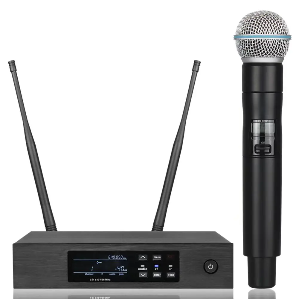 

Original MiCWL QLXD 1 to 1 True Diversity Wireless Microphone Digital System Beta58 High Quality Mics Sing Sound Voice