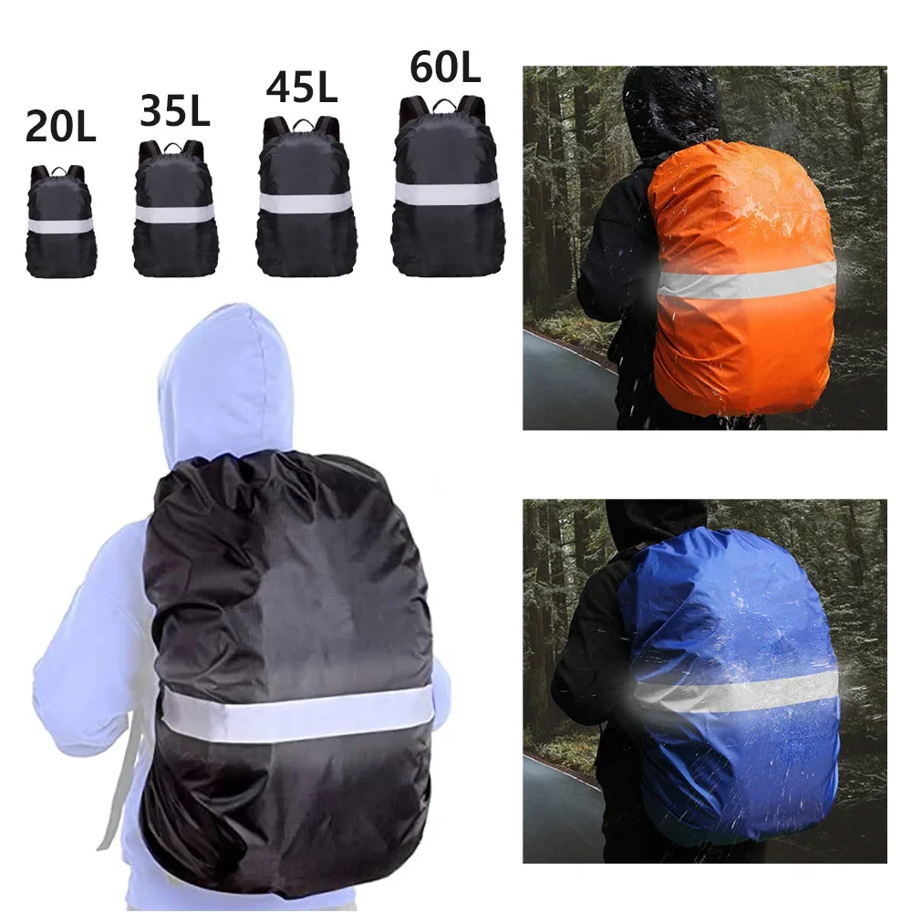 Waterproof Backpack Rain Cover Reflective with Strap Rucksack Cover Upgraded Cross Buckle Hiking Camping Large backpack cover