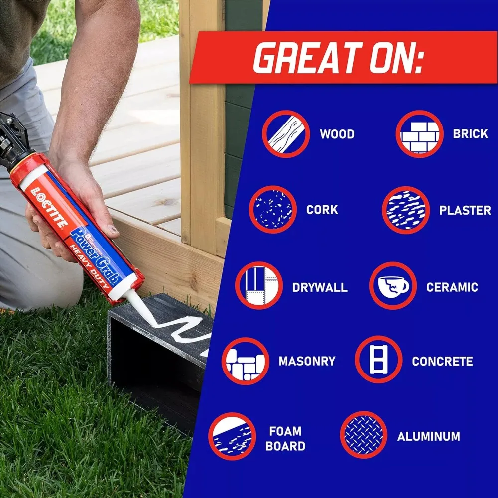 لاصق بناء عالي التحمل، خرطوشة 9 أونصة سائلة - غراء متعدد الاستخدامات للخشب والبلاط والألواح الرغوية والمزيد #3