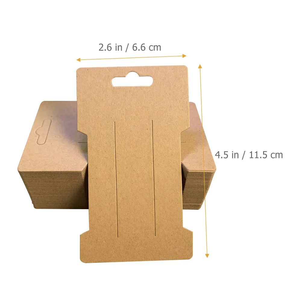 300Sheets Eco-Friendly Kraft Paper Hair Tie Holder Cards Pre-Punched for Easy Display of Hair Bows Clips Jewelry Accessories