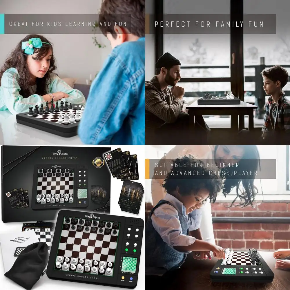 Advanced Electronic Chess Board with Talking Coach for All Ages: Multi-Level Skill Chess Set