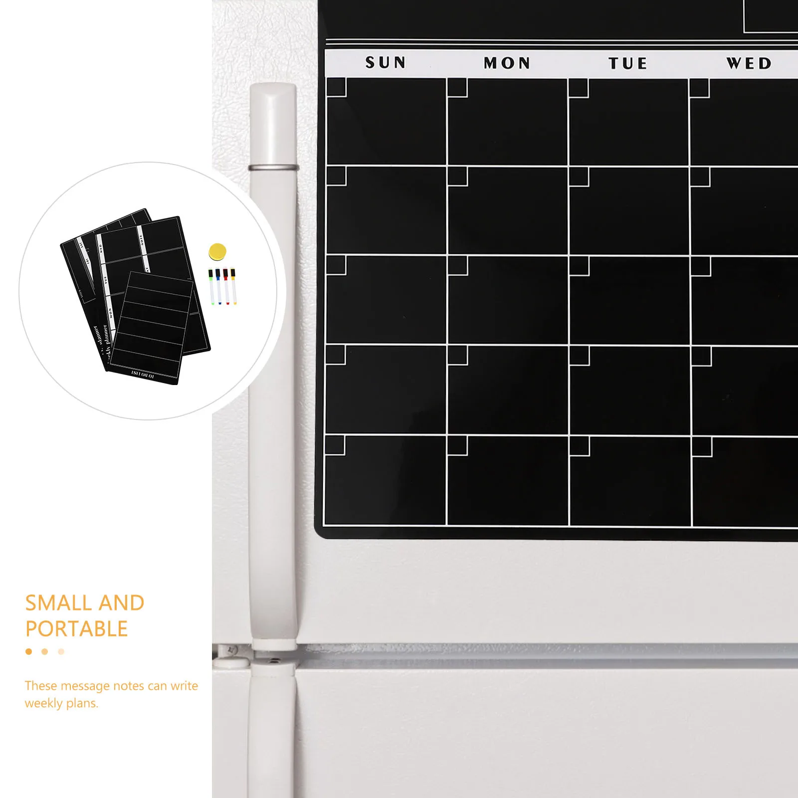 

1Set Magnetic Plan Boards Small Fridge Erase Notes Reusable Multi-Function Planner Boards for Household Office School Home Use