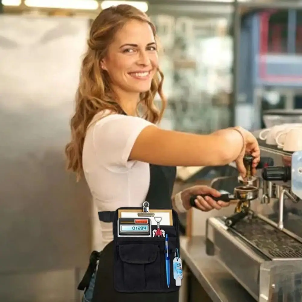 Cartera de Cintura Ajustable para Camarero, Accesorios Prácticos para Camareros, Bolsa para Delantal de Restaurante, Bolsa Multifuncional para Camareros, Bares, Cafeterías