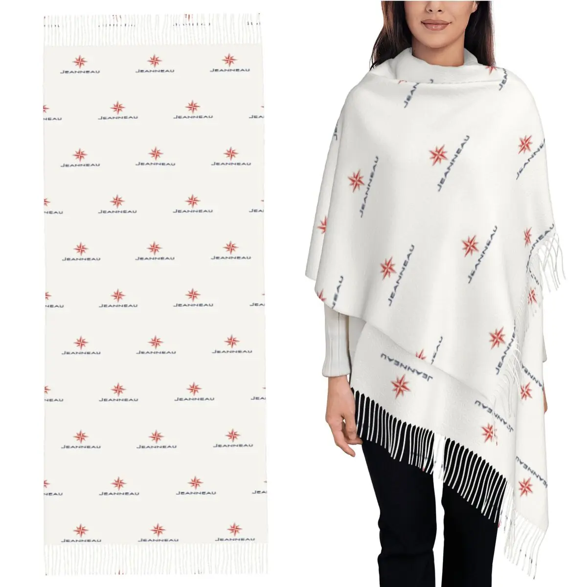 

Шарф Jeanneau Yachts, шарфы с кисточками для женщин, мягкие теплые шали и накидки, длинная осенне-зимняя шаль