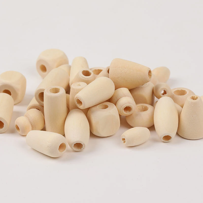 100Pcs Oval Natural Wooden Loose Spacer Beads For DIY Handmade Bracelet Necklace Jewelry Making Accessories Materials