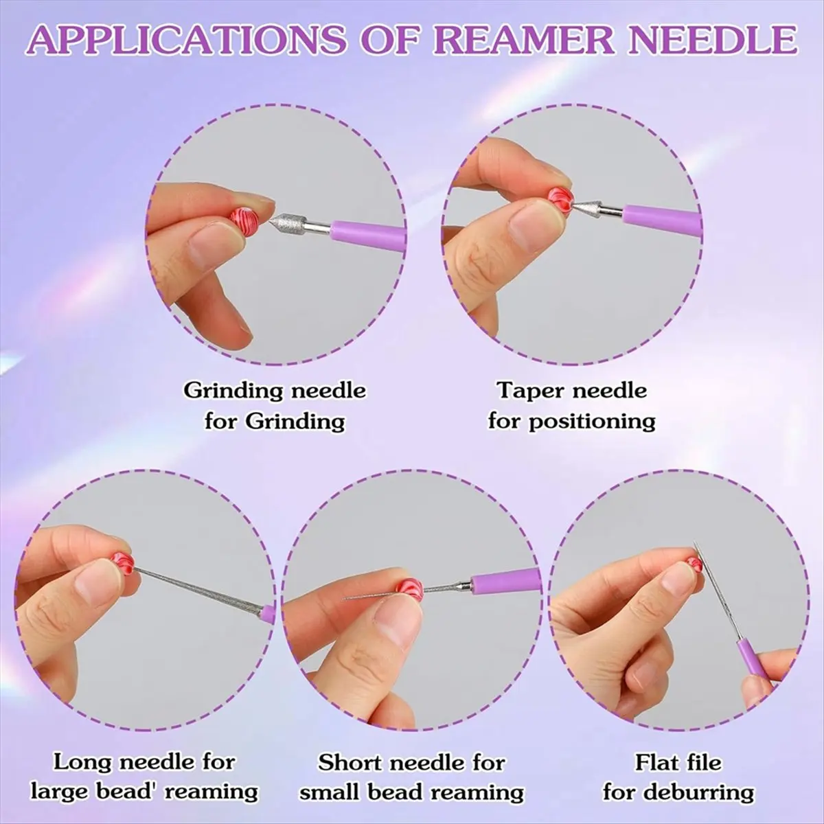 A40T 10 Pieces Bead Reamer Tools for Jewelry Making Pointed Bead Reamer Beading Tools Bead Hole Enlarger Tool for DIY