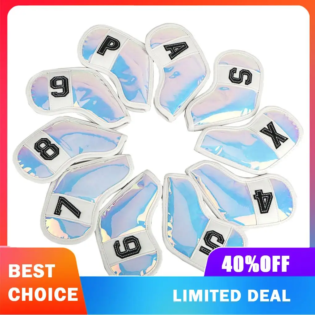 10Pcs Club Head Covers with Number Embroidery Golf Iron Headcover 