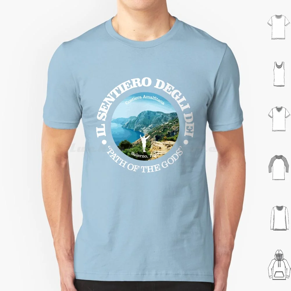 Camiseta Path Of The Gods (Obp), talla grande, 100% algodón, camino de los dioses Il Sentiero Degli Dei Salerno Italia, senderismo italiano
