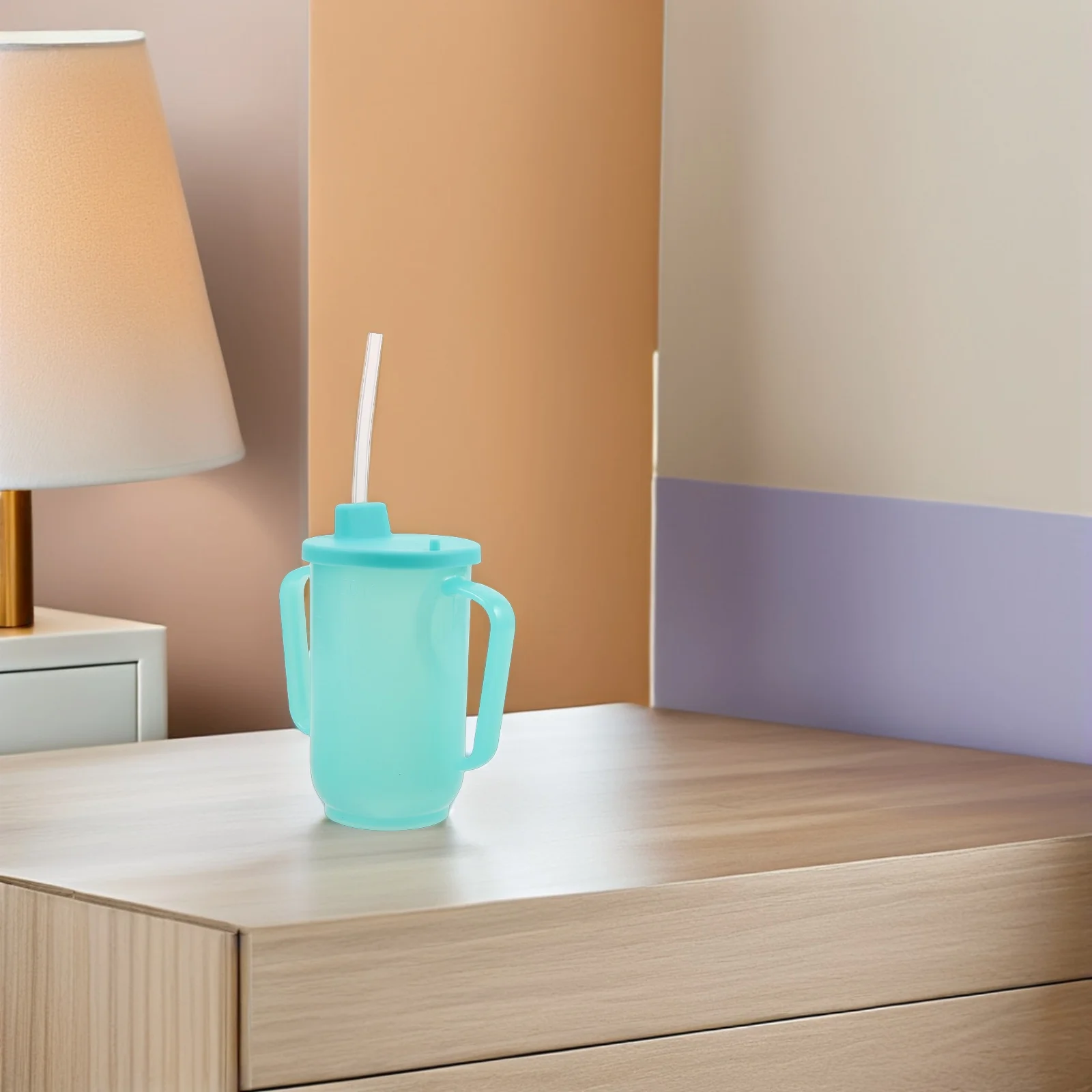 

2pcs Feeding Cup for Elderly Leakproof Extended Straw Water Cup Adult Non Spill Drinking Sippy Mug Disabled Swallowing Aid