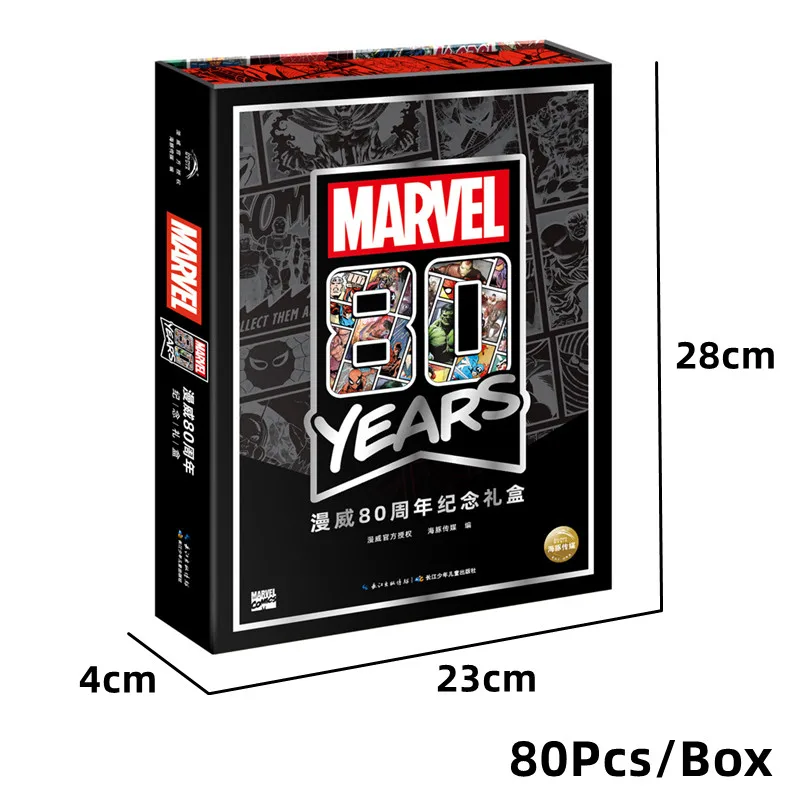 Genuine Marvel Card 80th Anniversary Comic cartolina Iron Man Captain America Thor Animation cartolina Collection Gift Box