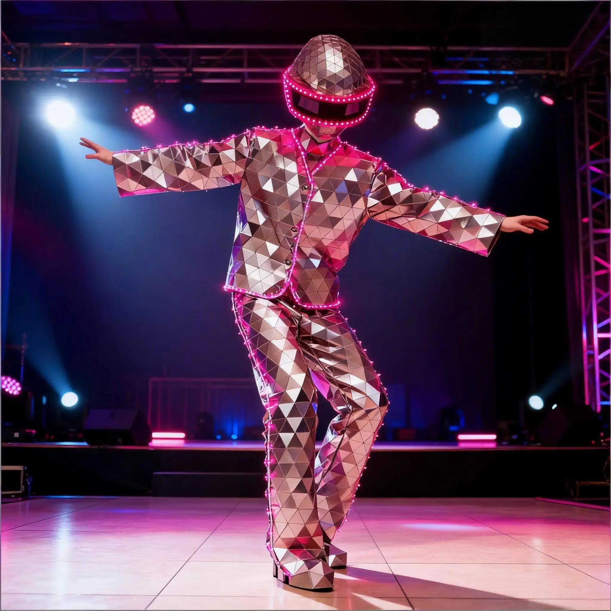 

Зеркальная маска-костюм для взрослых: для дискотек, выступлений диджеев, Хэллоуина, косплея, Рождества - Элегантное платье с эффектом зеркального отражения