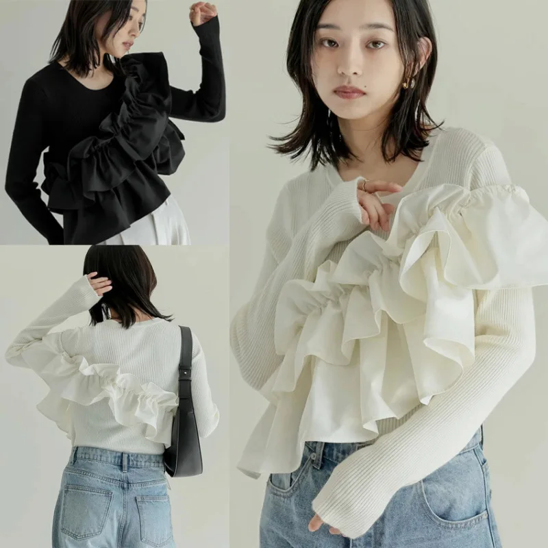 

Lotte Ins японский и корейский свободный тяжелый вязаный свитер с цветочным принтом в стиле пэчворк для женщин