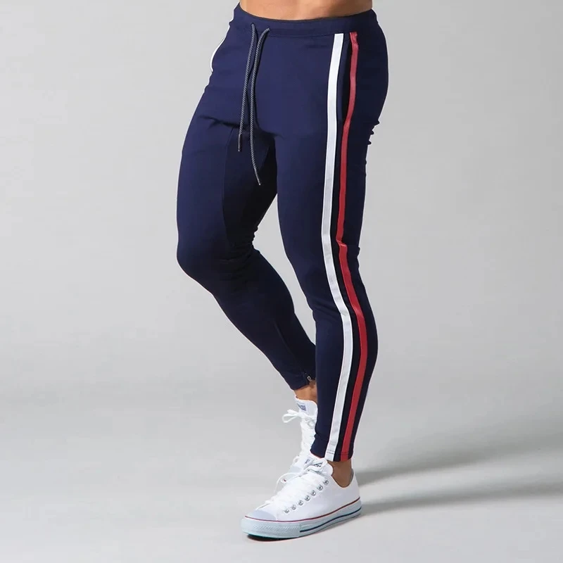 

2025 New Autumn Men's Casual Pants Fitness Trousers jogging Sweatpants Zipper Small Leg Pants Sports Running Training Pants