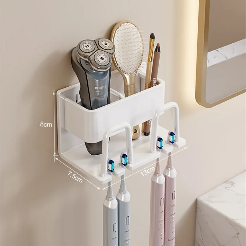 Removable Toothbrush Rack Punch-Free  Cup Holder Wall-Mounted Storage    Holder