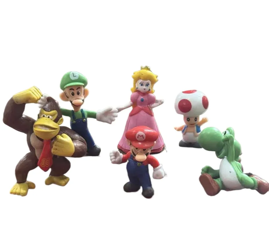 Juego de 1-18 figuras de acción de PVC de Super Mario Bros, muñecos de Luigi, Yoshi, Donkey Kong y Mushroom, ideales para regalo de cumpleaños.