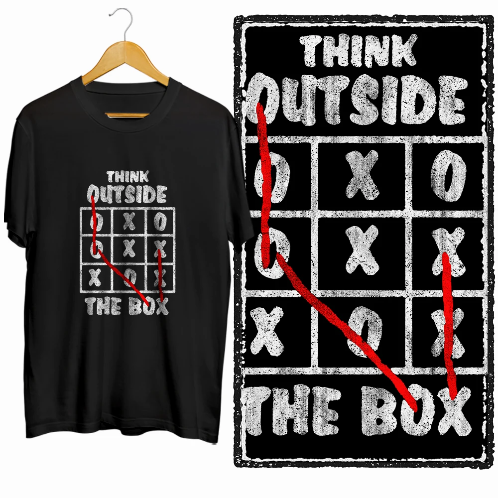 Coolmind ZB006 100% cotton think out side the box print men T shirt loose big size cotto men tshirt cool vintage tee shirts men