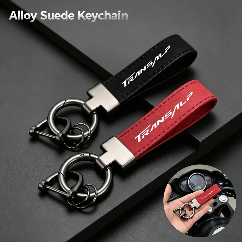 

Deluxe Fashion Suede KeyChain Horseshoe Buckle Motorcycle Key Ring For Honda TRANSALP XL 600 650 700 V XL700V XL650V